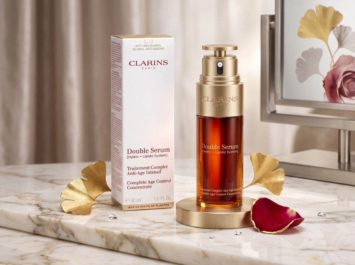 Clarins Double Serum Anti-Ageing Treatment – Hydric + Lipid System, 1.6 fl oz / 50 ml
