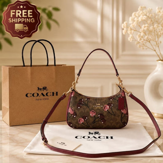 Cherry Print Shoulder Bag – Elegant Women’s Designer-Style Handbag